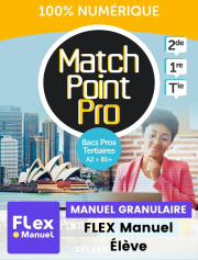 Match Point Pro Anglais 2de, 1re, Tle Bacs Pros tertiaires (2024) - Pochette - FLEX manuel numérique granulaire élève