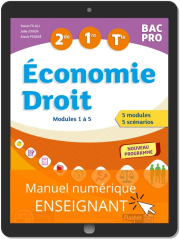 Économie-Droit 2de, 1re, Tle Bac Pro (2020) - Pochette - Manuel numérique enseignant