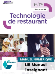 Mon métier, mes compétences - Technologie de restaurant 1re, Tle Bac Pro CSR (2022) - LIB Manuel numérique enseignant